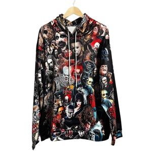 HALLOWEEN IS COMING! Ultimate Horror Fan Movie Character Graphic Hoodie Size XL
